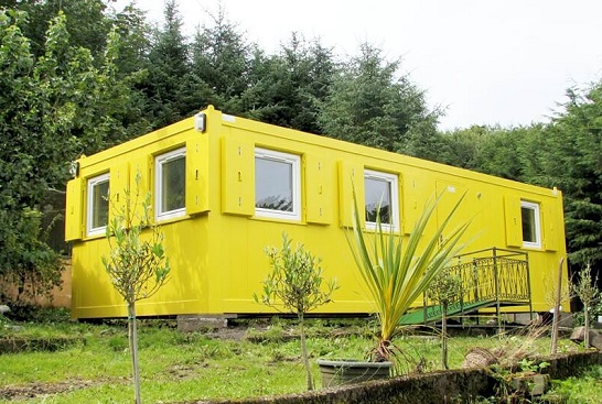 yellow shipping container home